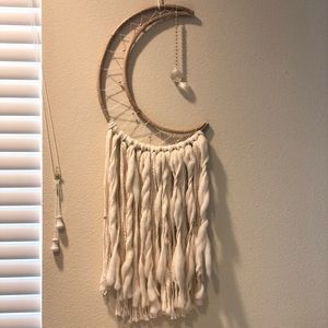 Large Crescent Moon Boho Beaded Dreamcatcher